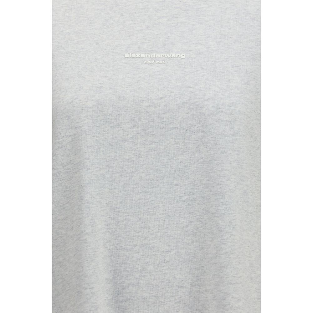 Indulge in the Alexander Wang Gray Cotton Sportswear long-sleeve T-shirt, where sumptuous 100% cotton meets modern elegance, redefining luxury for the discerning individual.