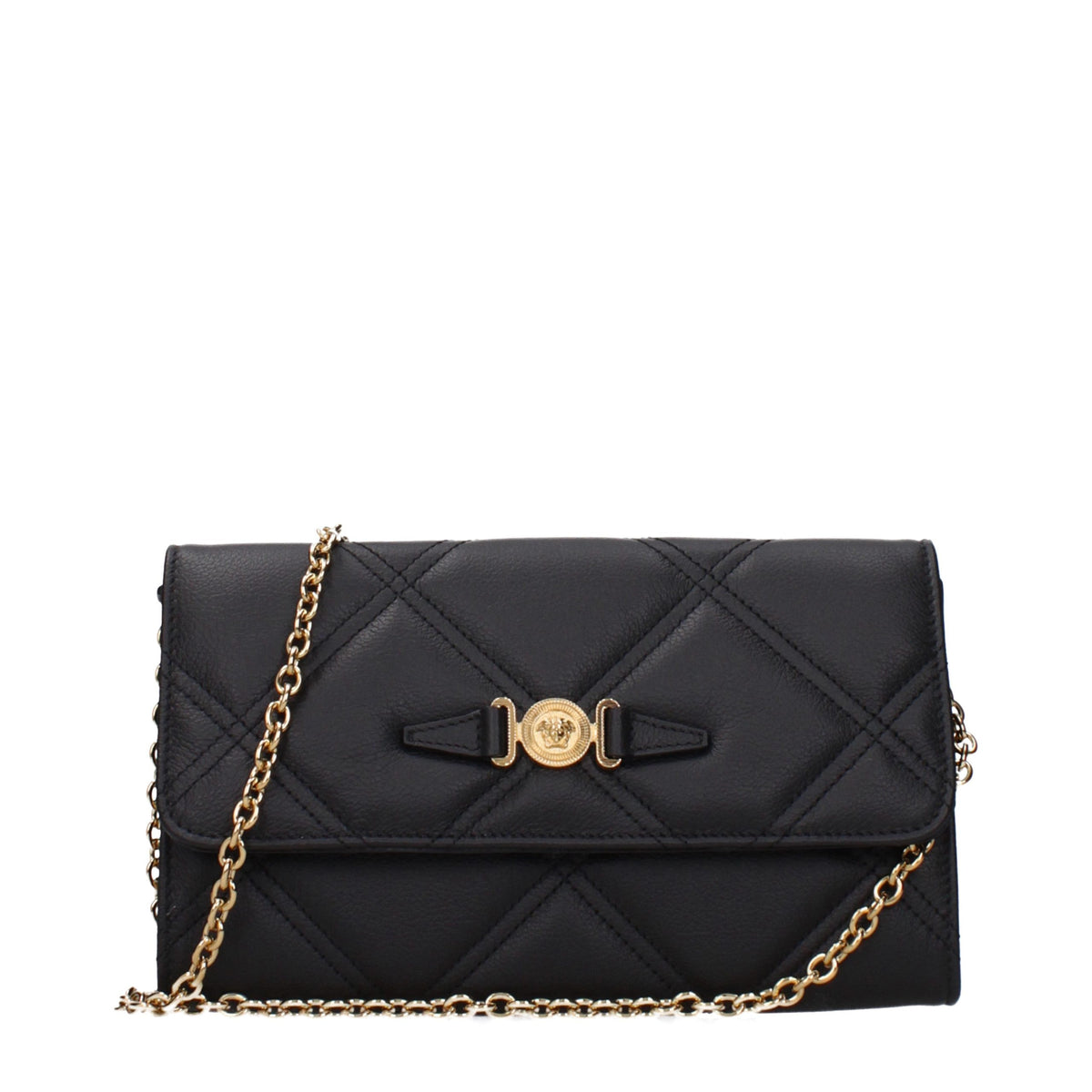 Elevate your elegance with the Versace Black Leather Clutch Bag, a masterpiece of exquisite craftsmanship and timeless design, perfect for the discerning individual.