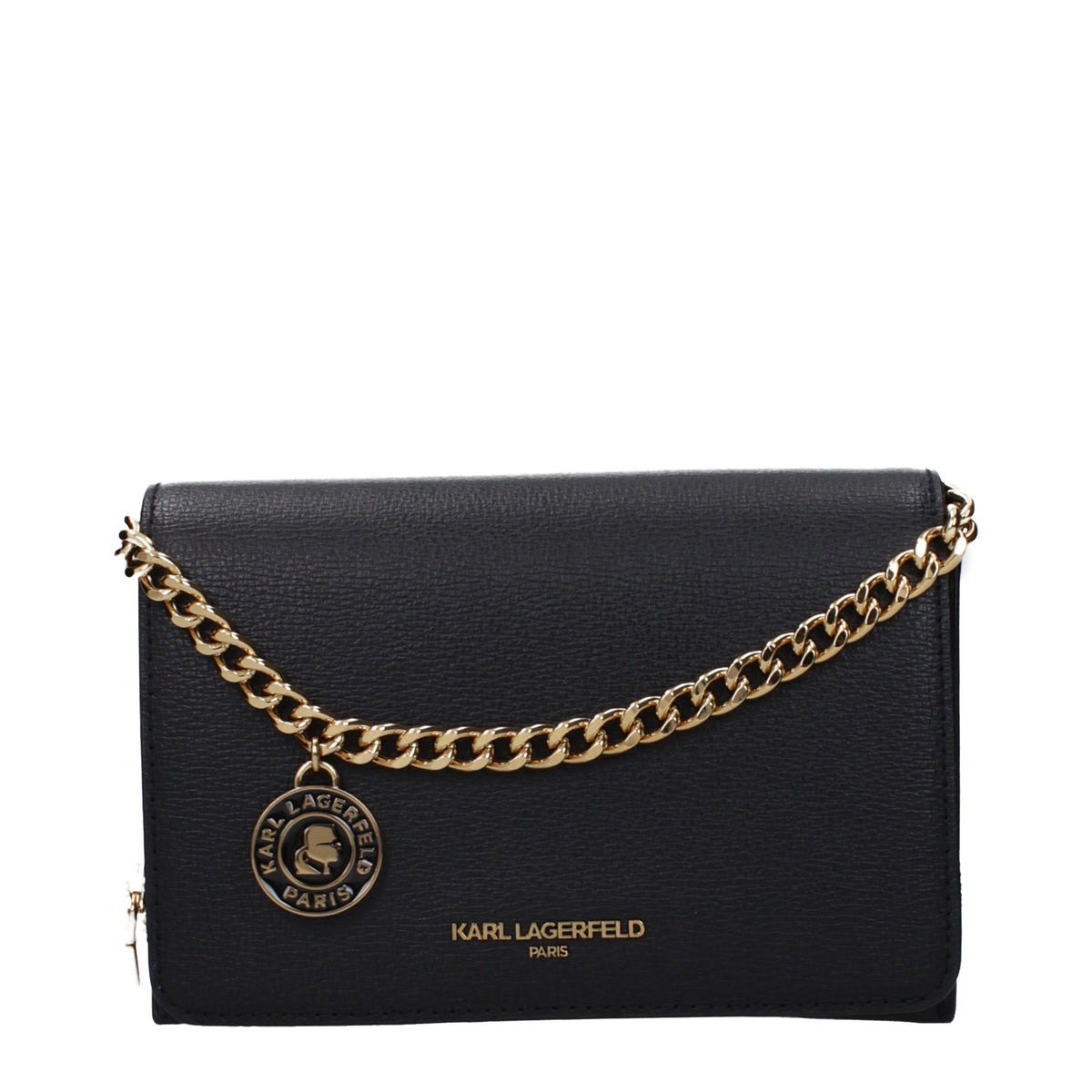 Elevate your style with the Karl Lagerfeld Black Polyethylene Handbag, a masterpiece of luxurious design and functionality, perfect for the discerning individual.
