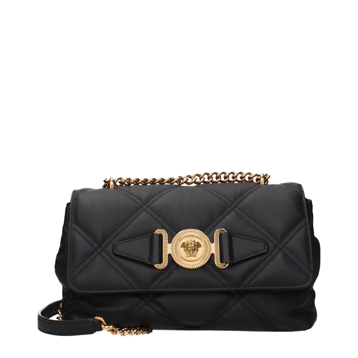 Discover the Versace Black Leather Shoulder Bag, a masterpiece of contemporary luxury that seamlessly blends exquisite craftsmanship with timeless elegance for the discerning individual.