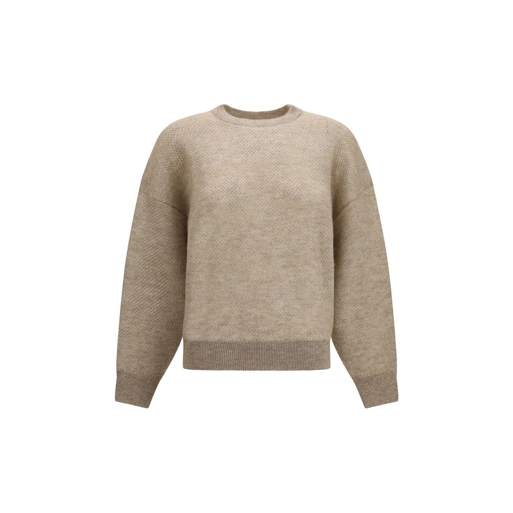Indulge in the Brunello Cucinelli Beige Mohair Sweatshirt, a masterpiece of Italian craftsmanship blending luxurious mohair and style, perfect for the discerning connoisseur.