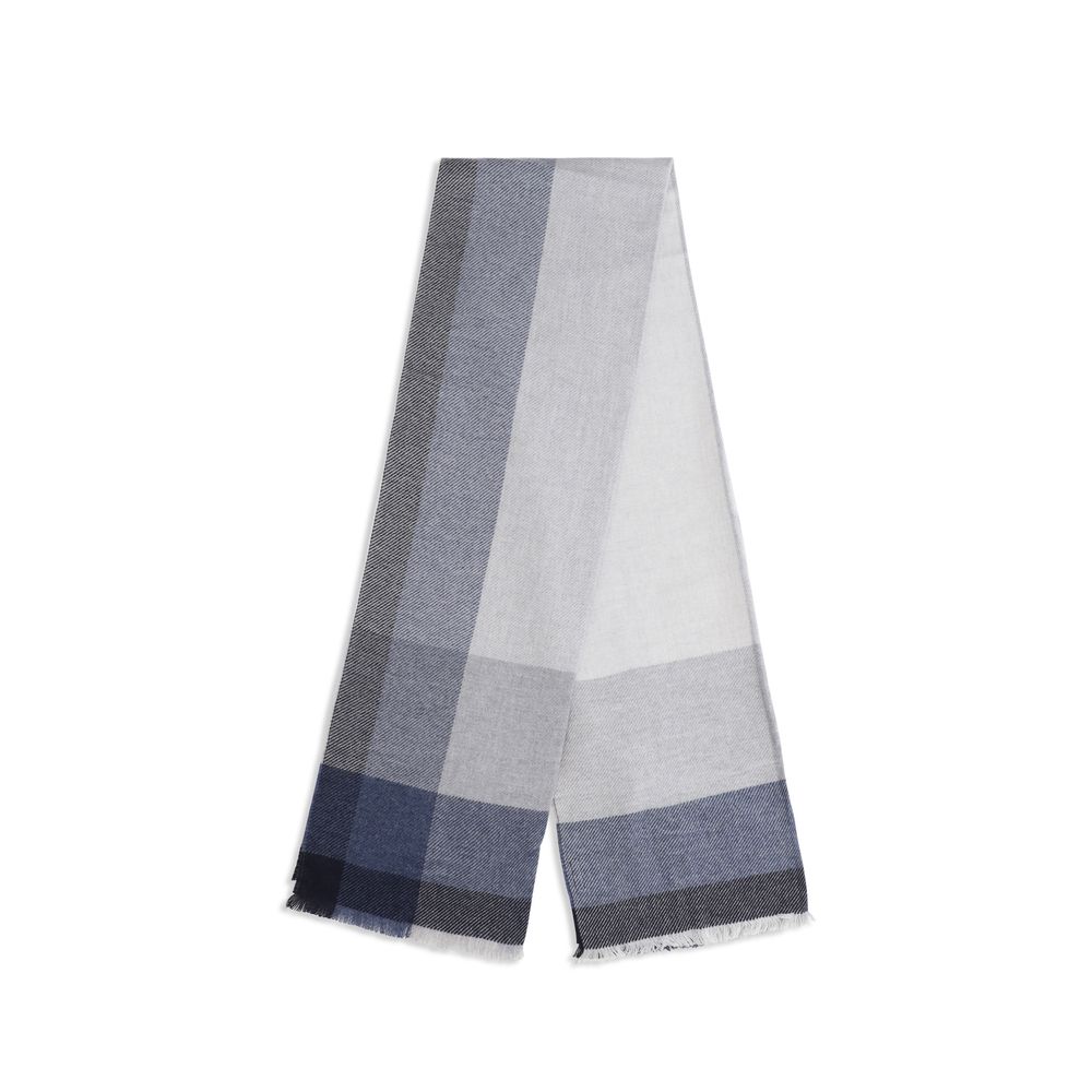 Indulge in the Brunello Cucinelli Gray Wool Oves Aries Scarf, a luxurious blend of wool and cashmere, embodying sophistication and timeless elegance for the discerning individual.