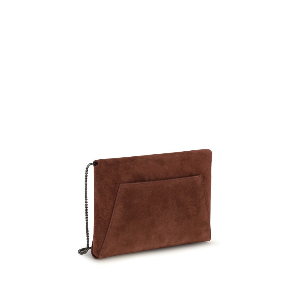Indulge in the exquisite Brunello Cucinelli Bordeaux Calf Leather Bos Taurus Shoulder Bag, a timeless accessory that embodies luxury and sophistication for discerning individuals.