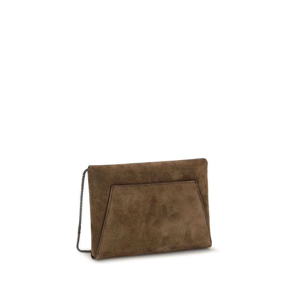 Discover the Brunello Cucinelli Brown Calf Leather Bos Taurus Shoulder Bag, a masterpiece of elegance and craftsmanship, perfect for those who appreciate refined luxury.