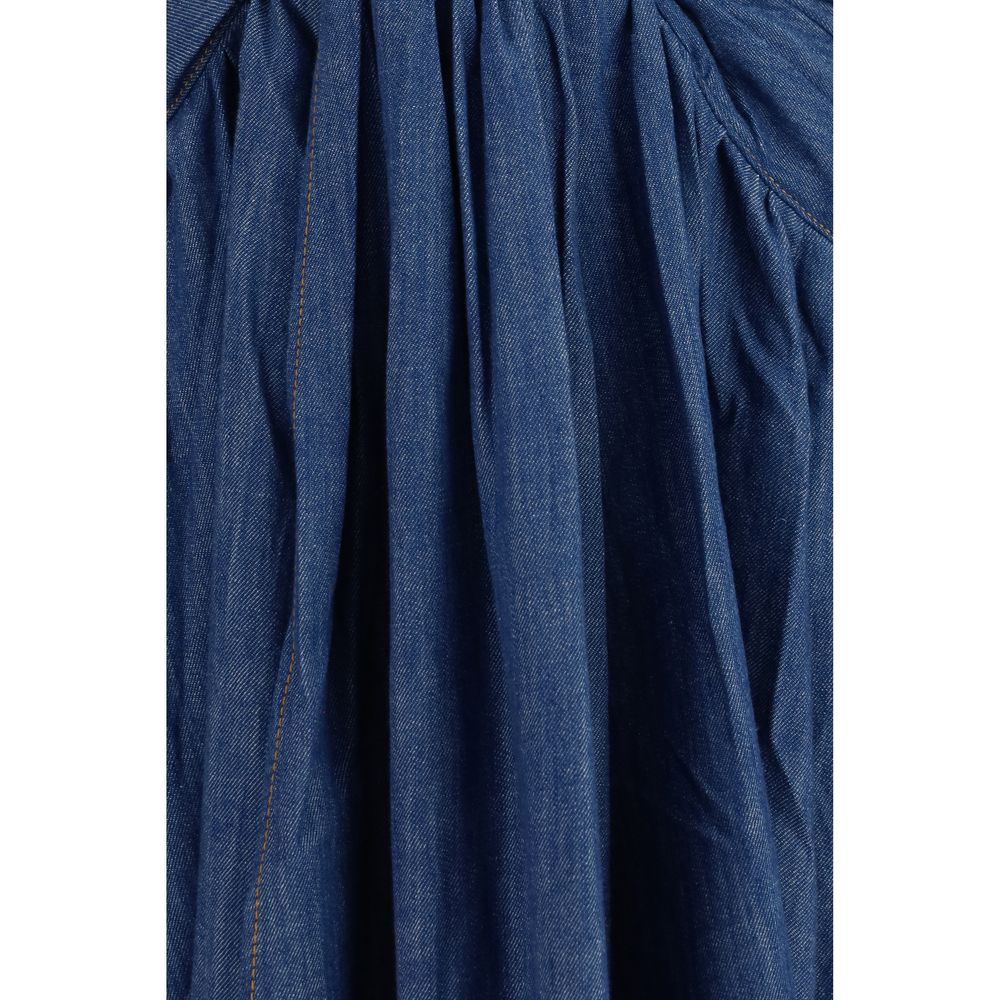 Zimmermann Blue Cotton Halterneck Dress - Effortless Summer Elegance
