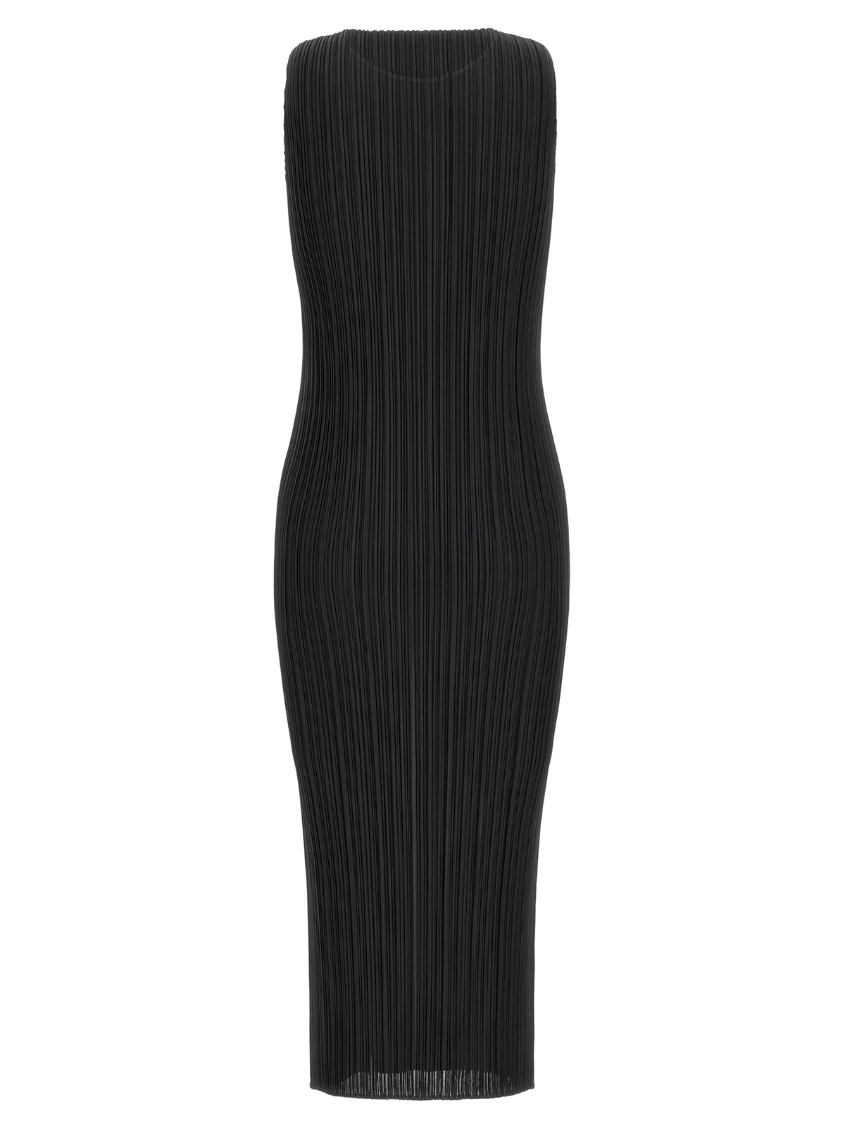 Pleats Please Issey Miyake Black Midi Dress - Timeless Luxury