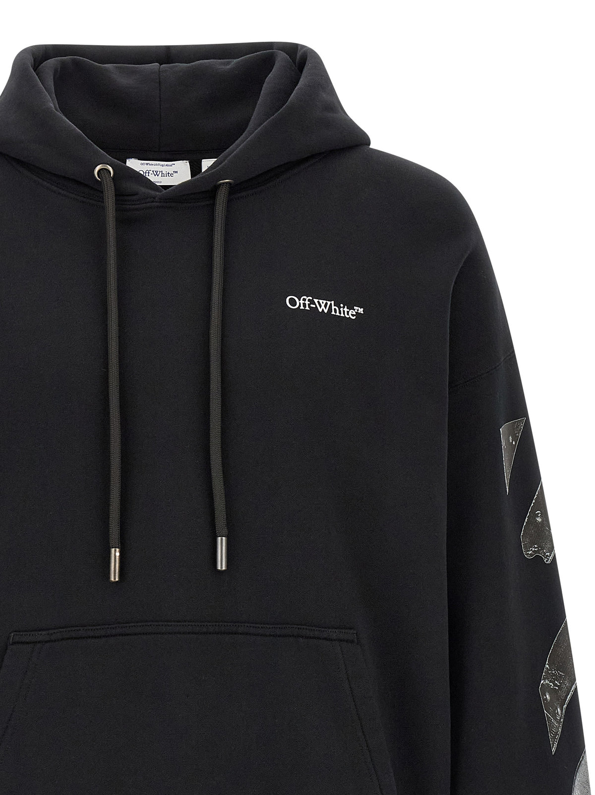Off-White Black Cotton Sweatshirt - Timeless Luxury Statement