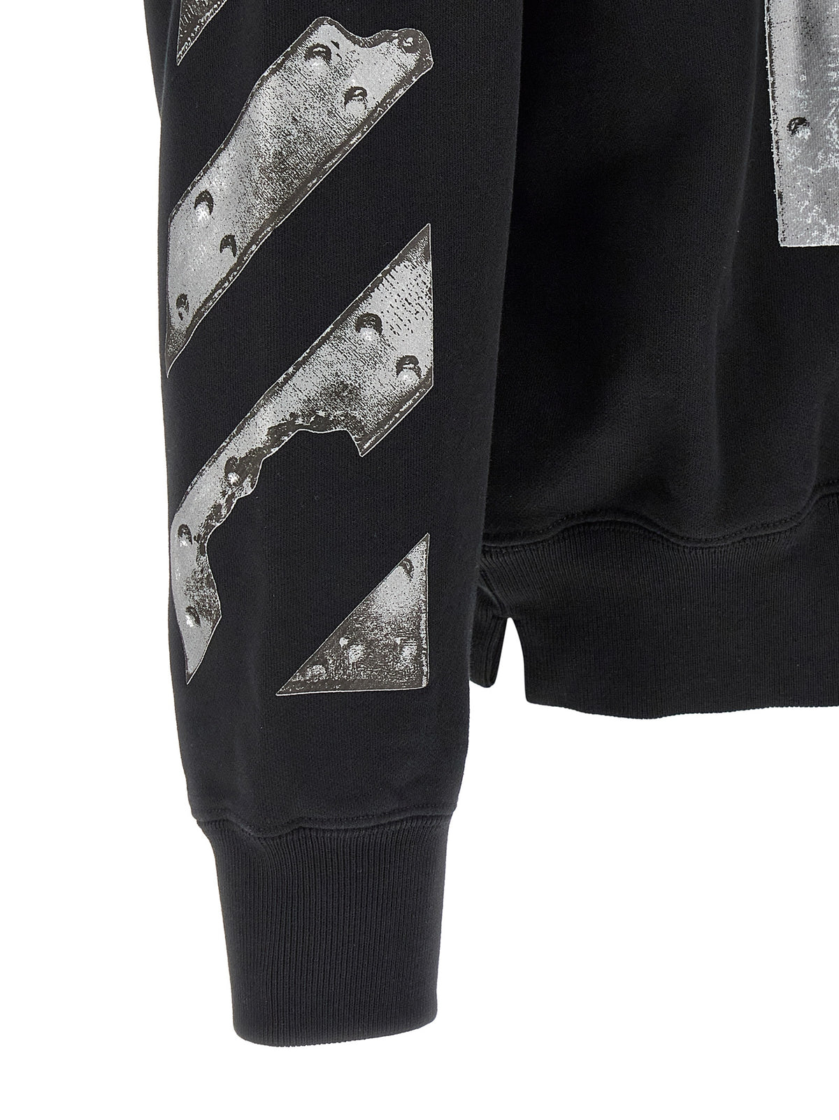 Off-White Black Cotton Sweatshirt - Timeless Luxury Statement