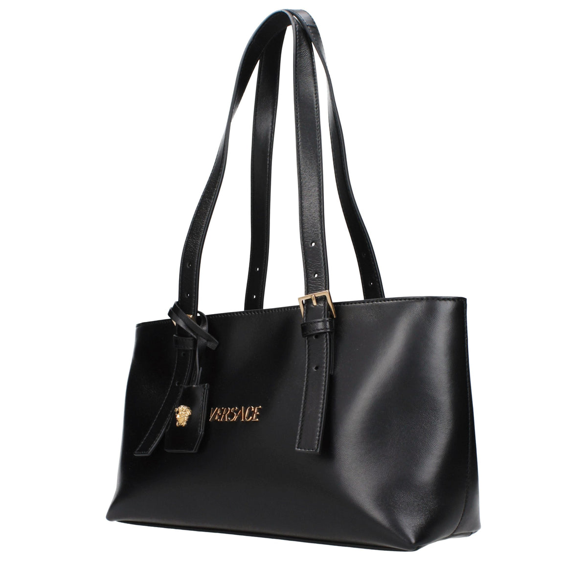 Versace Black Leather Shoulder Bag - Timeless Luxury Accessory