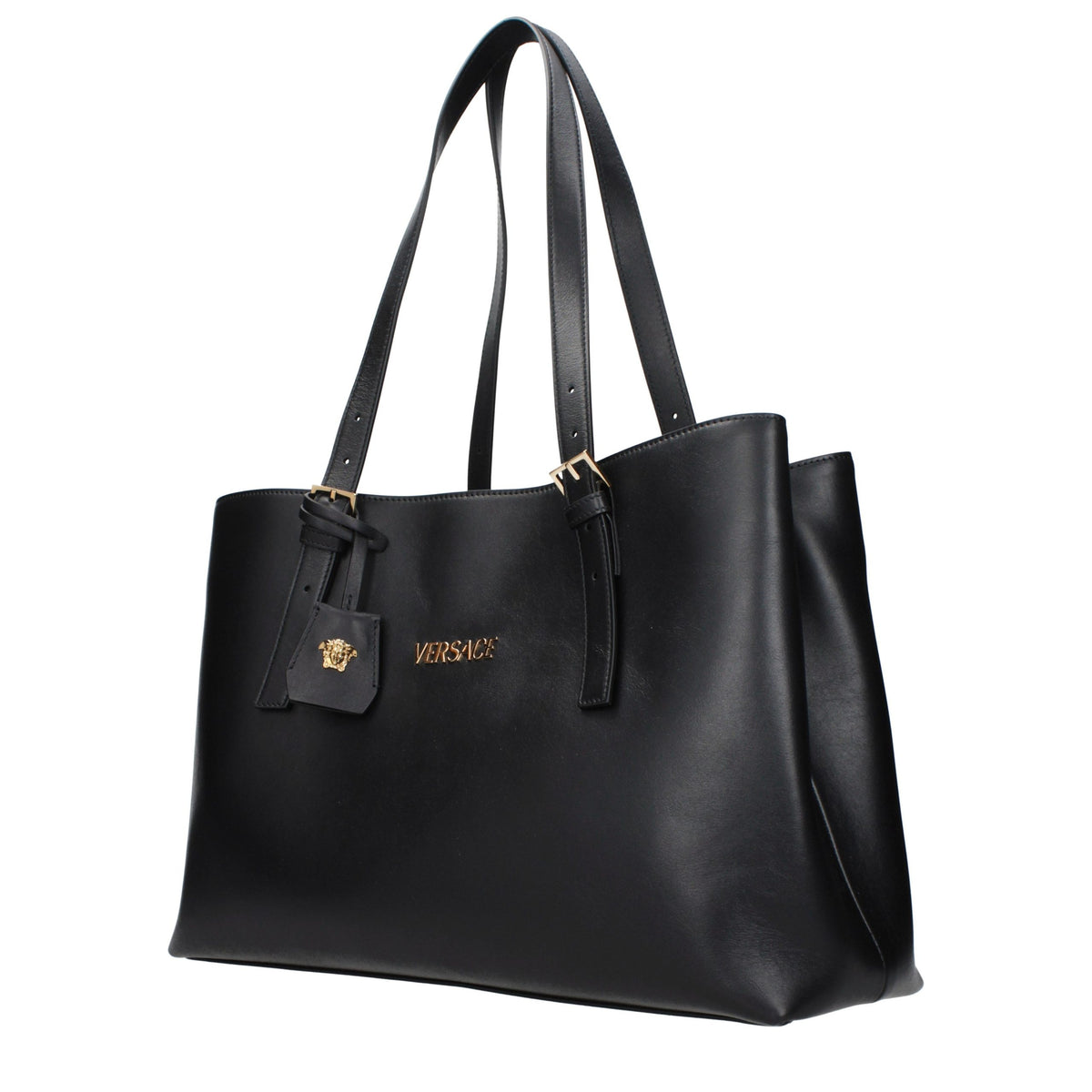 Versace Black Leather Shoulder Bag - Timeless Luxury Design