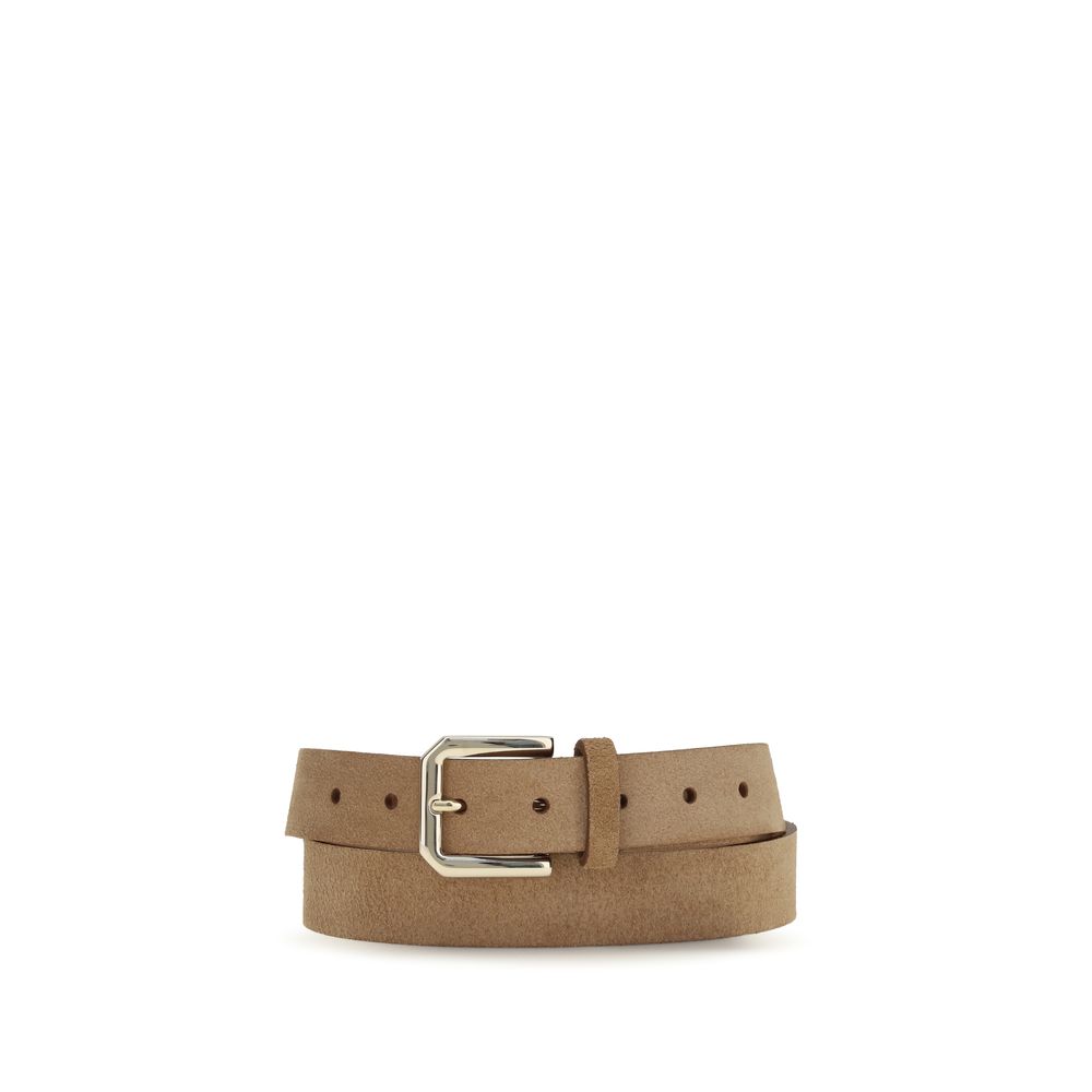 Brunello Cucinelli Beige Calf Leather Belt for Timeless Elegance
