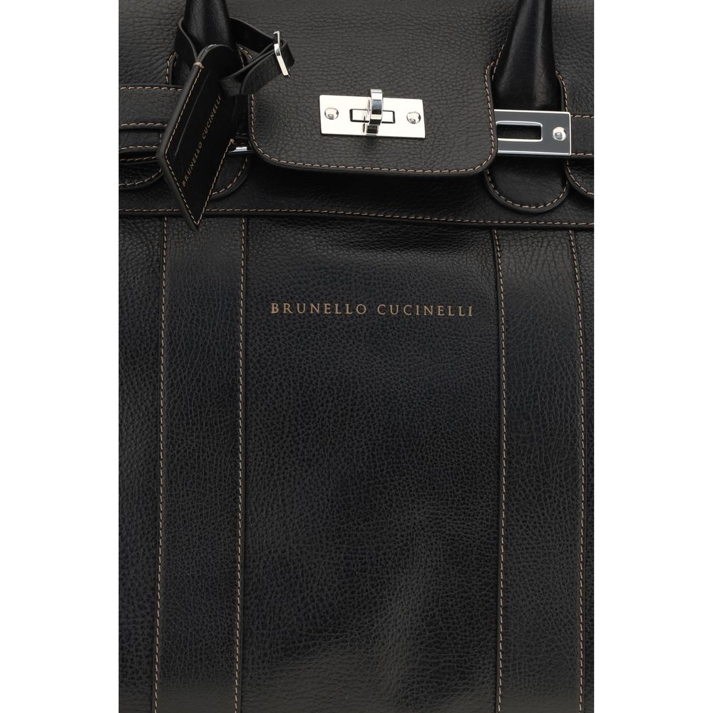Brunello Cucinelli Grained Leather Travel Bag for Discerning Tastes