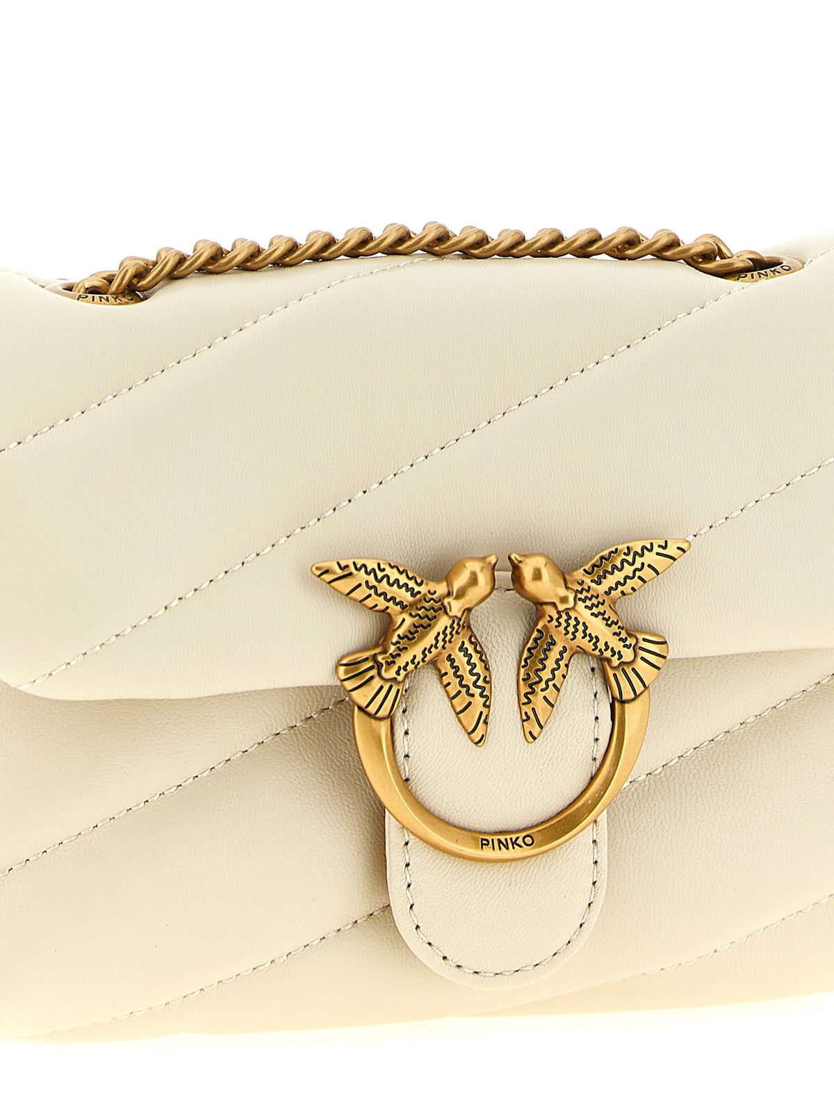 PINKO White Lambskin Crossbody Bag - Timeless Luxury Statement