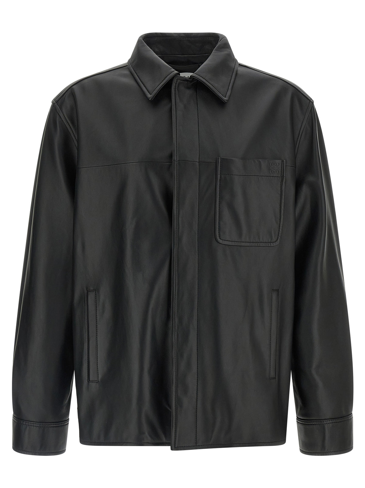 Elevate your wardrobe with the Loewe Black Lamb Leather Jacket, a masterpiece of Spanish craftsmanship that exudes timeless luxury and modern sophistication.