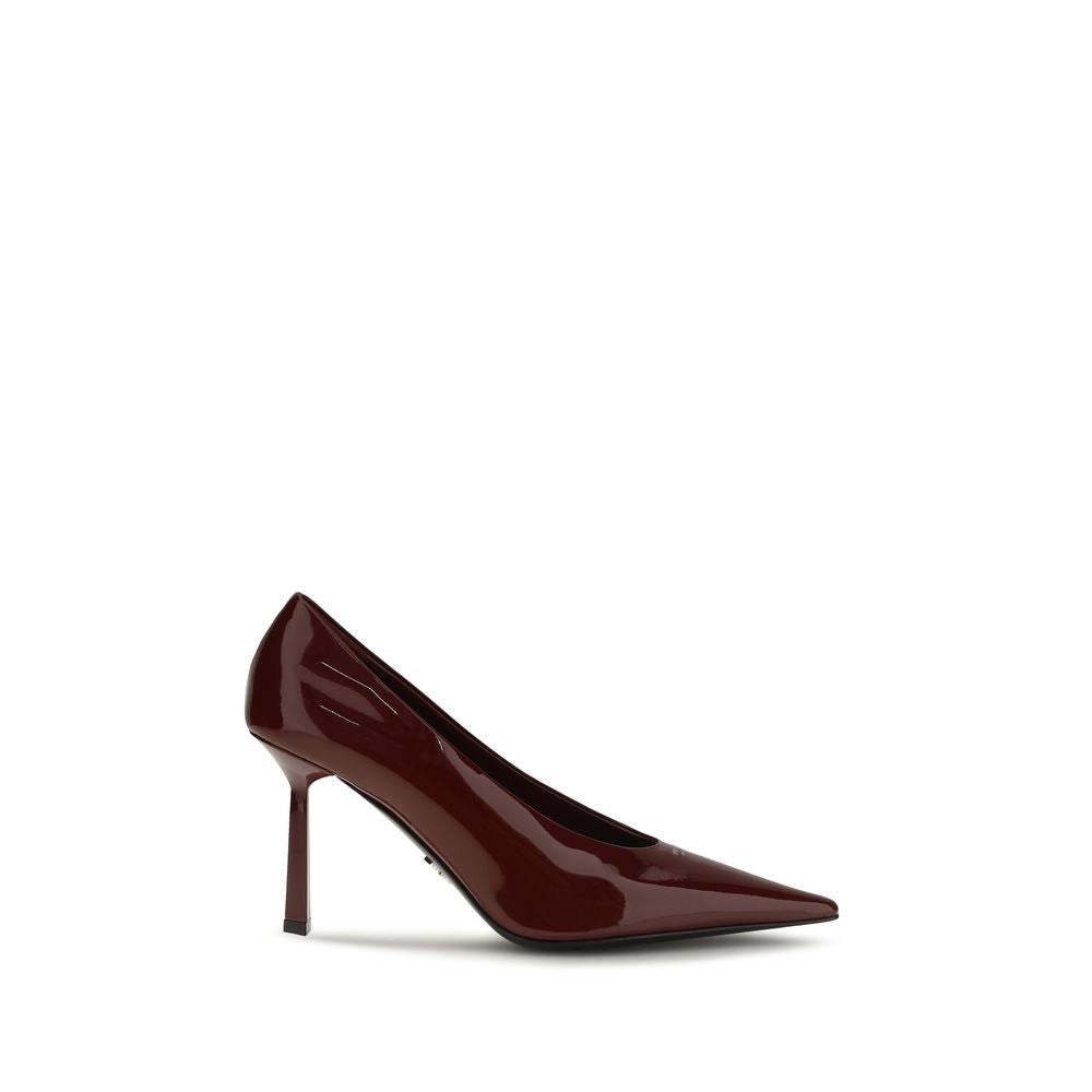 Step into timeless elegance with Prada Bordeaux Goatskin High Heel Pumps, crafted from luxurious goatskin for unmatched sophistication and style.