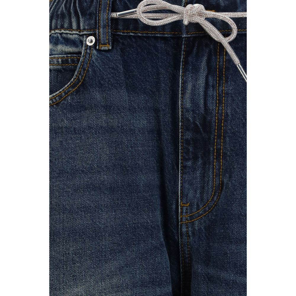 Discover the allure of Alexander Wang's Blue Cotton Relaxed Fit Jeans, where luxurious craftsmanship meets contemporary elegance for an elevated wardrobe essential.