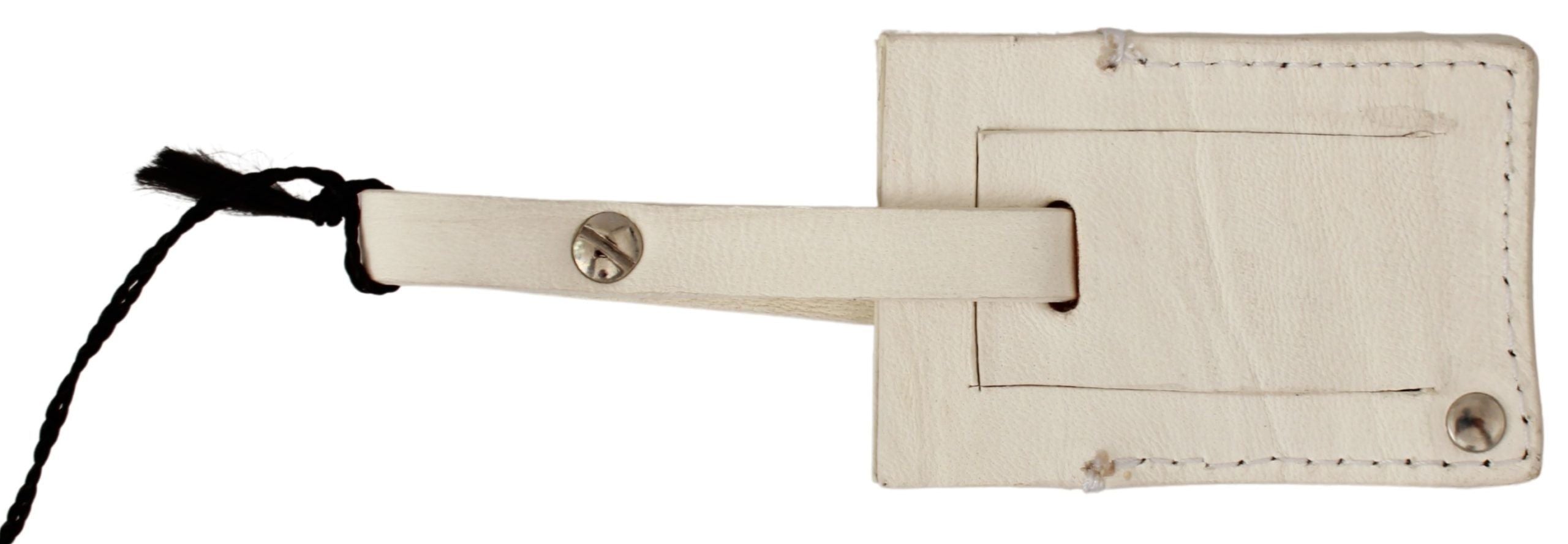 GF Ferre Beige Luggage Tag Keychain - Artisanal Luxury Accessory