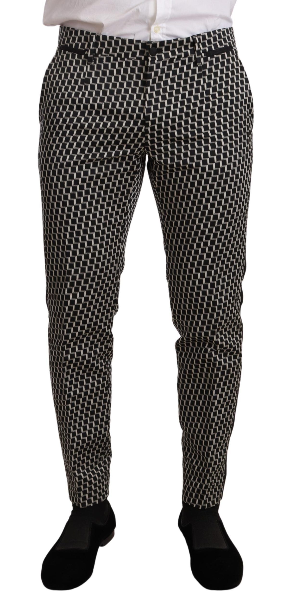Dolce & Gabbana MARTINI Suit - Exquisite Black White Check Elegance