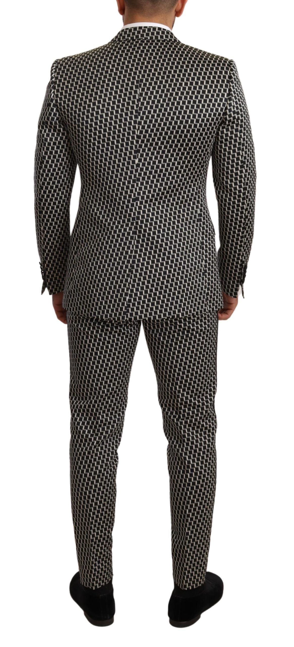 Dolce & Gabbana Black White Check MARTINI Suit - Timeless Elegance