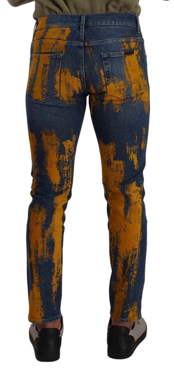 Elevate your wardrobe with Dolce & Gabbana Blue Yellow Dye Cotton Skinny Men Denim Jeans, a masterpiece of Italian craftsmanship that embodies luxury and modern elegance.