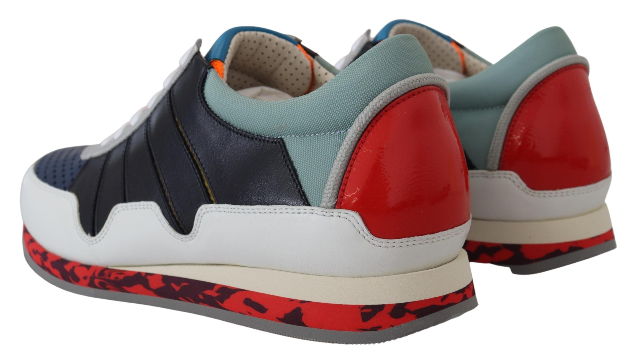 Experience the exquisite Dolce & Gabbana Multicolor Leather Sport Low Top Sneakers, where artisanal craftsmanship meets luxurious materials for a statement of elegance.