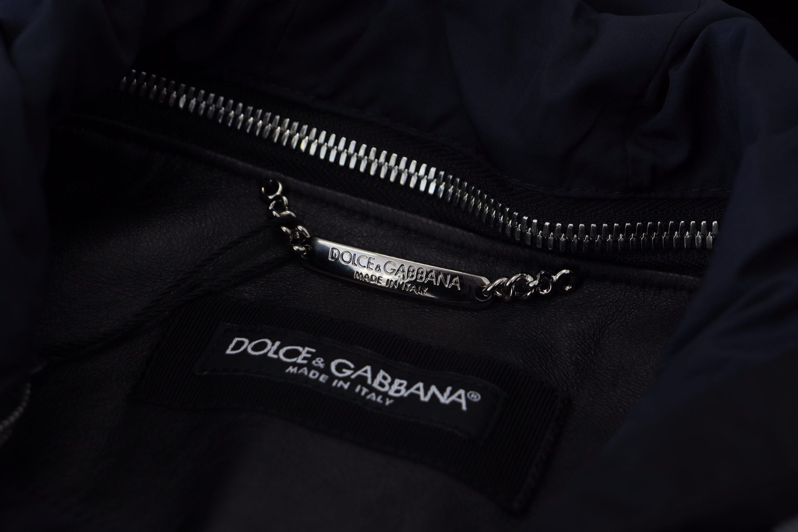 Dolce & Gabbana Black Polyester Hooded Blouson Coat Jacket