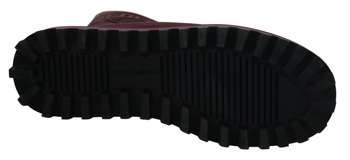 Experience the exquisite Dolce & Gabbana Bordeaux Nylon Boots, where artisanal craftsmanship meets refined elegance, perfect for the discerning individual who commands attention.