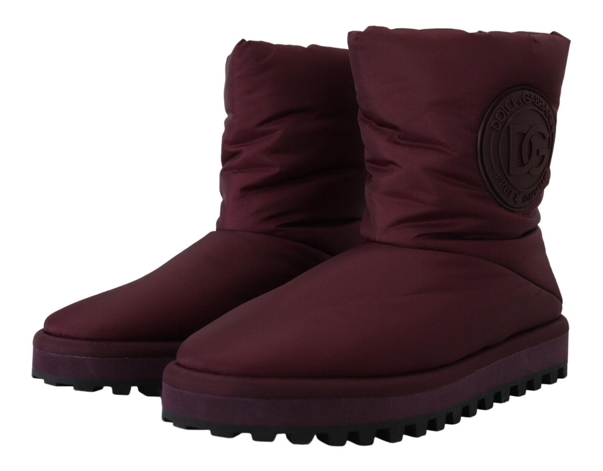 Elevate your style with Dolce & Gabbana Bordeaux Nylon Boots, where exquisite craftsmanship meets luxurious design, perfect for the discerning modern individual.