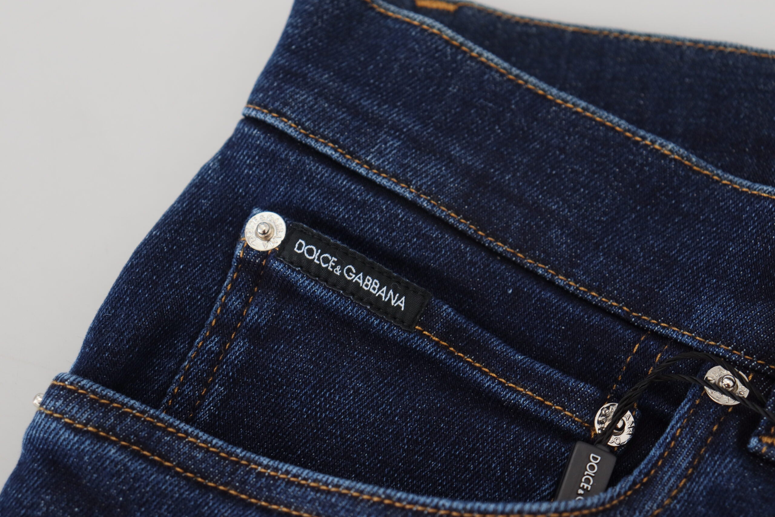 Jeans skinny in denim di cotone blu scuro di Dolce &amp; Gabbana