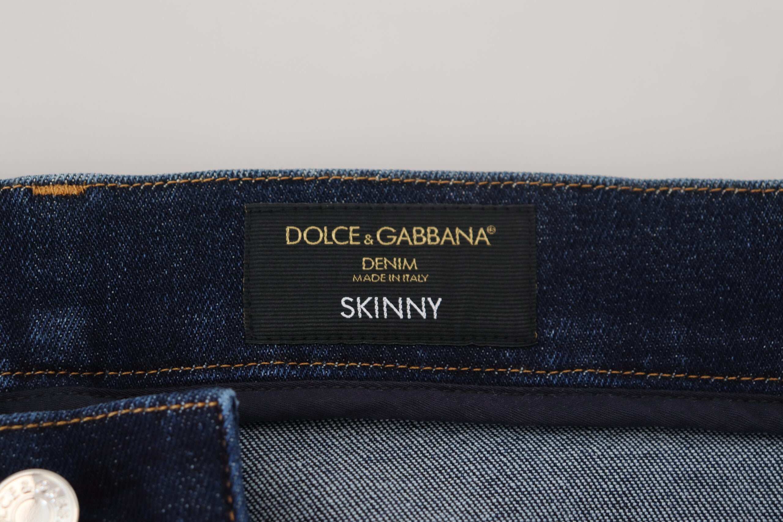 Jeans skinny in denim di cotone blu scuro di Dolce &amp; Gabbana