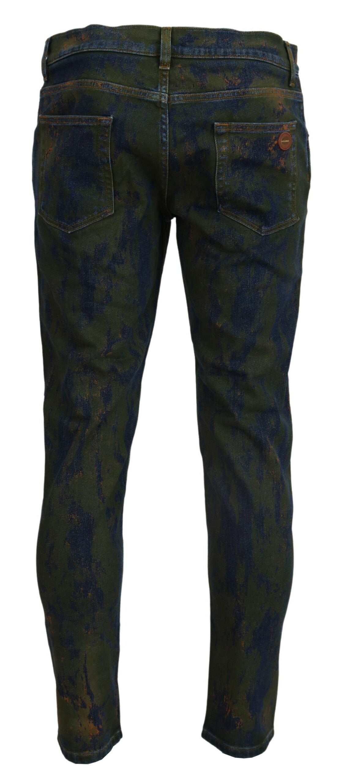Jeans skinny in cotone blu e verde di Dolce &amp; Gabbana