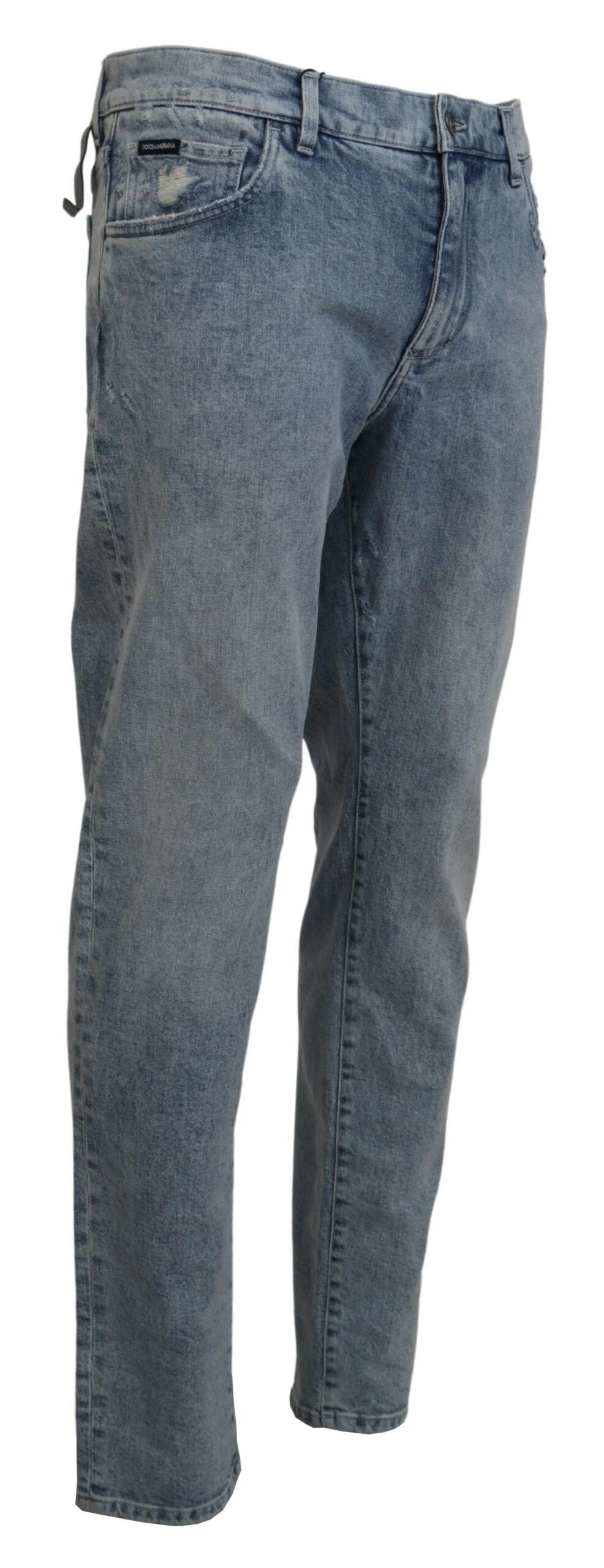 Jeans in cotone slim fit blu lavato di Dolce &amp; Gabbana