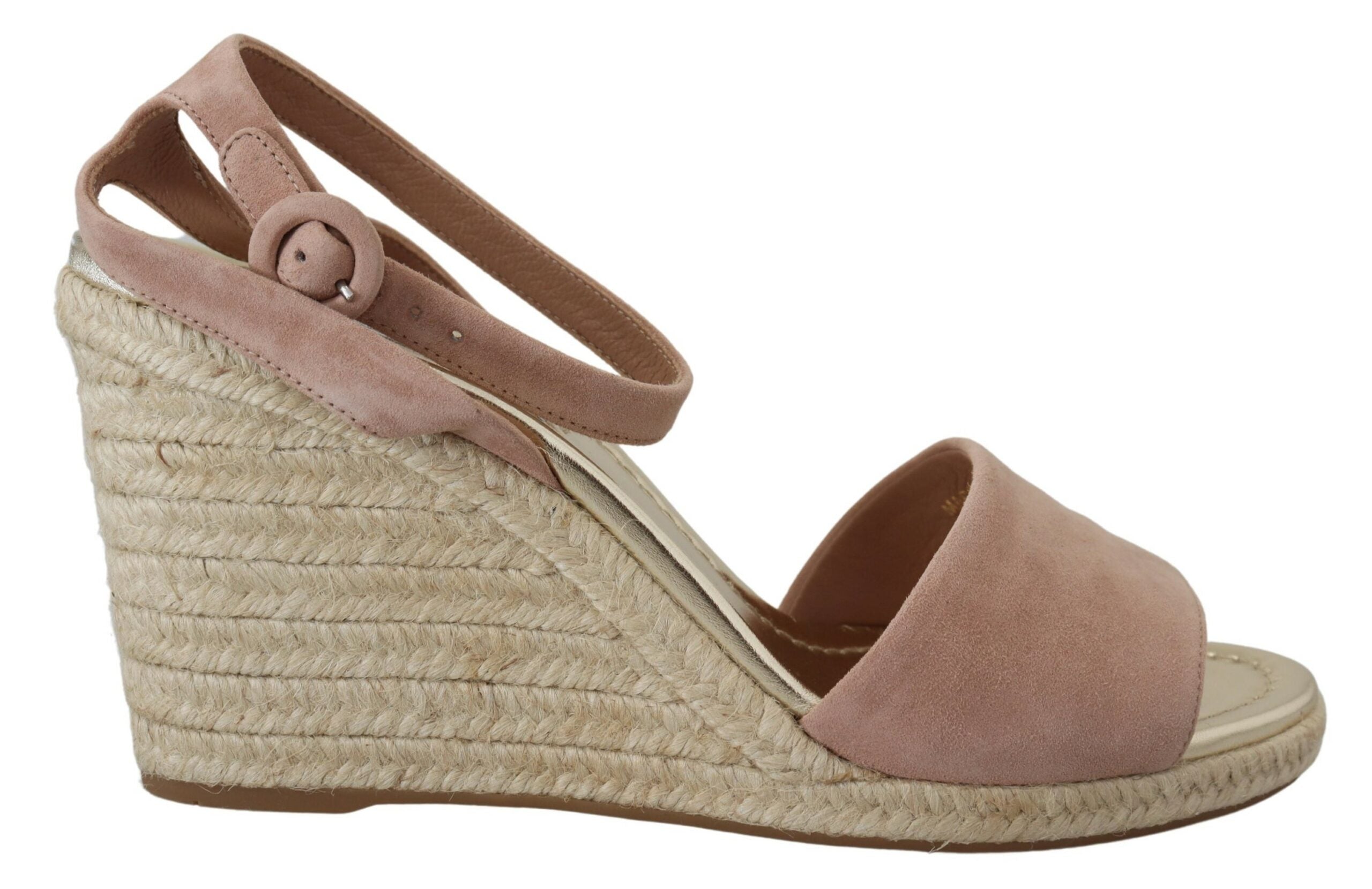 Experience unparalleled elegance with Prada Pink Suede Leather Ankle Strap Sandals, crafted in Italy for the discerning individual who embodies luxury and sophistication.