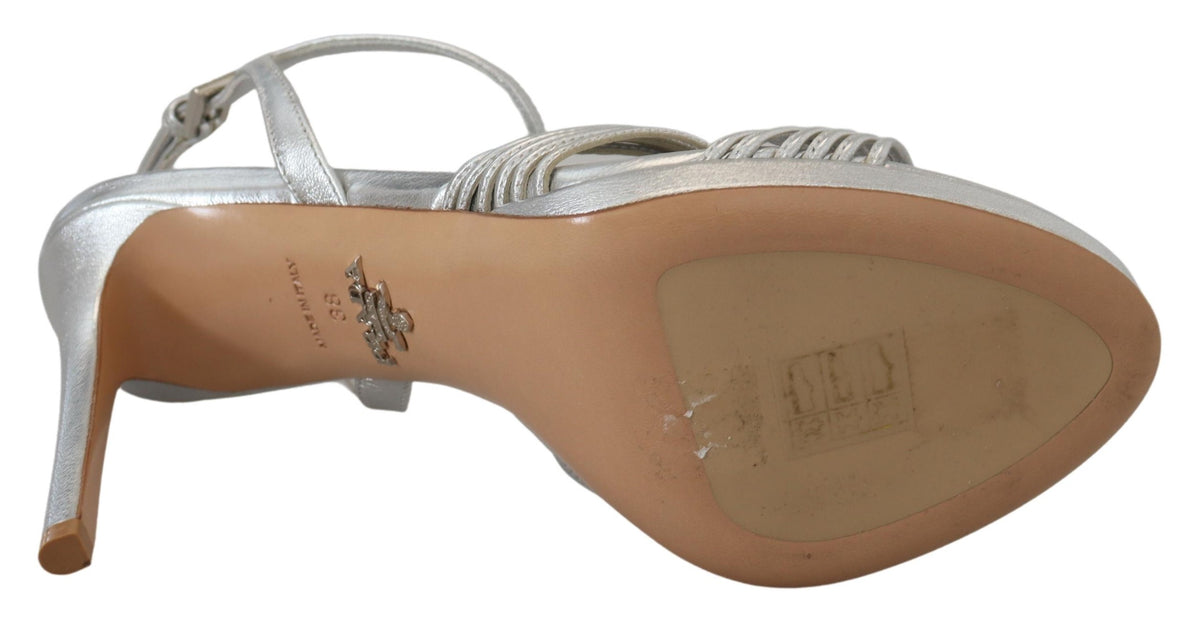 Discover the allure of Prada Silver Leather Sandals, where exquisite craftsmanship meets timeless elegance, elevating your style with luxurious sophistication.