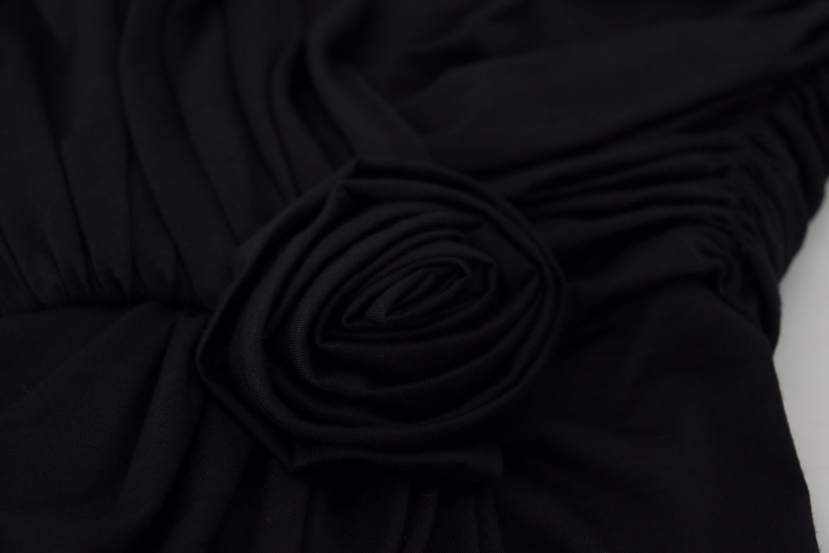 Dolce & Gabbana Black One Shoulder Wool Dress - Timeless Luxury