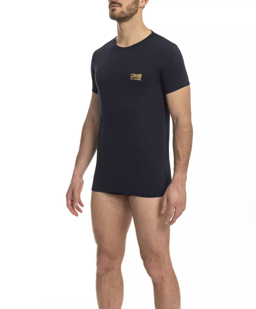 Cavalli Class "Blue Cotton Men T-Shirt"