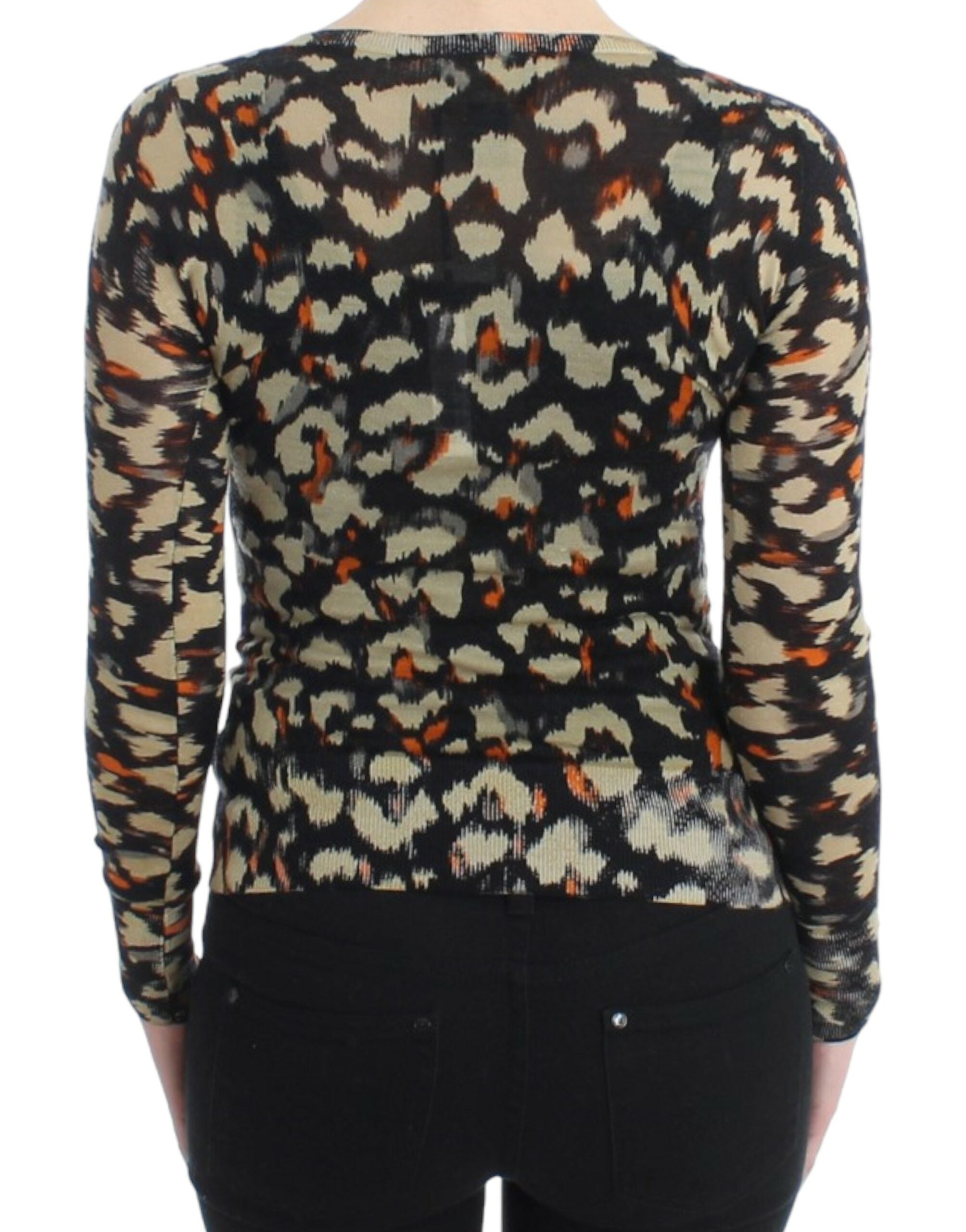 Cavalli Multicolor v-neck wool jumper