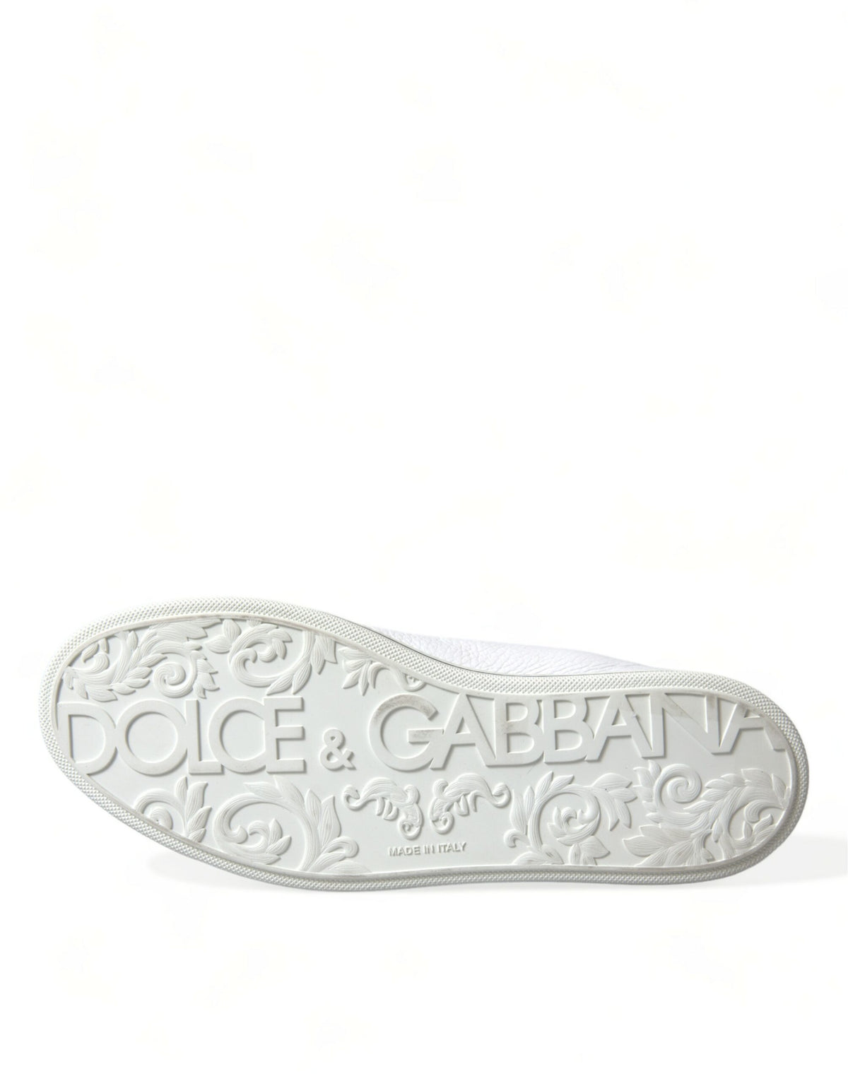 Experience the allure of Dolce & Gabbana's White Saint Tropez High Top Sneakers, crafted from premium leather, embodying timeless luxury and exquisite Italian artistry.