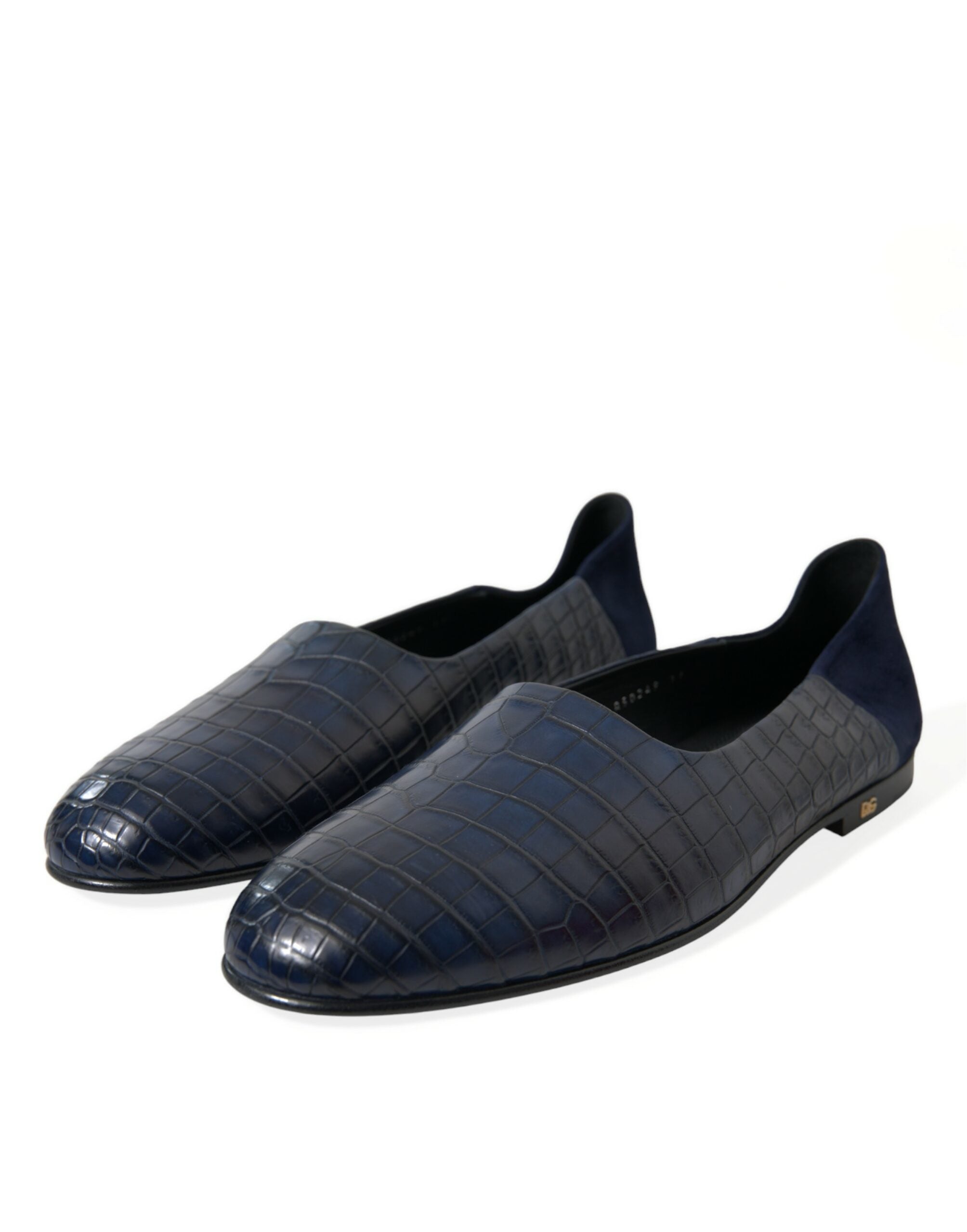 Indulge in the exquisite Dolce & Gabbana Blue Crocodile Leather Loafers, a timeless blend of luxury and sophistication, crafted from premium materials for the discerning individual.