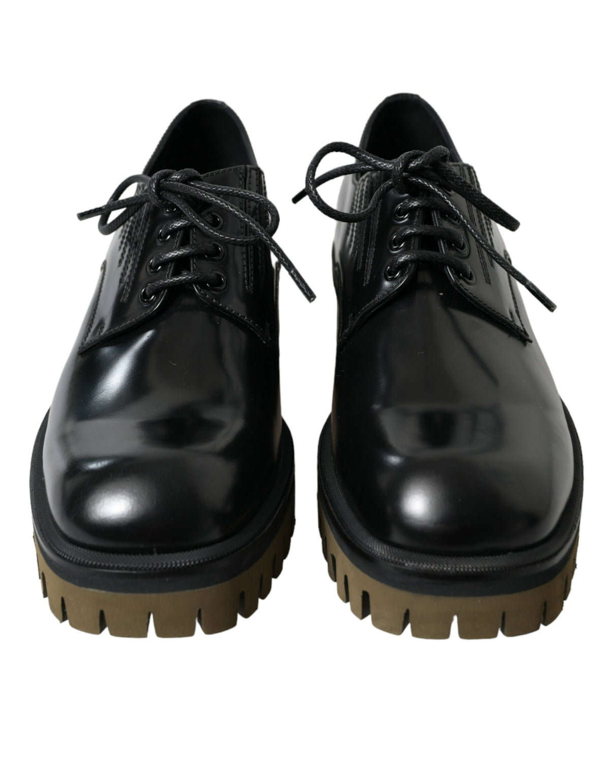 Step into sophistication with Dolce & Gabbana's Black Leather Lace Up Derby Men Dress Shoes, crafted in Italy for the discerning individual who embodies elegance and authority.