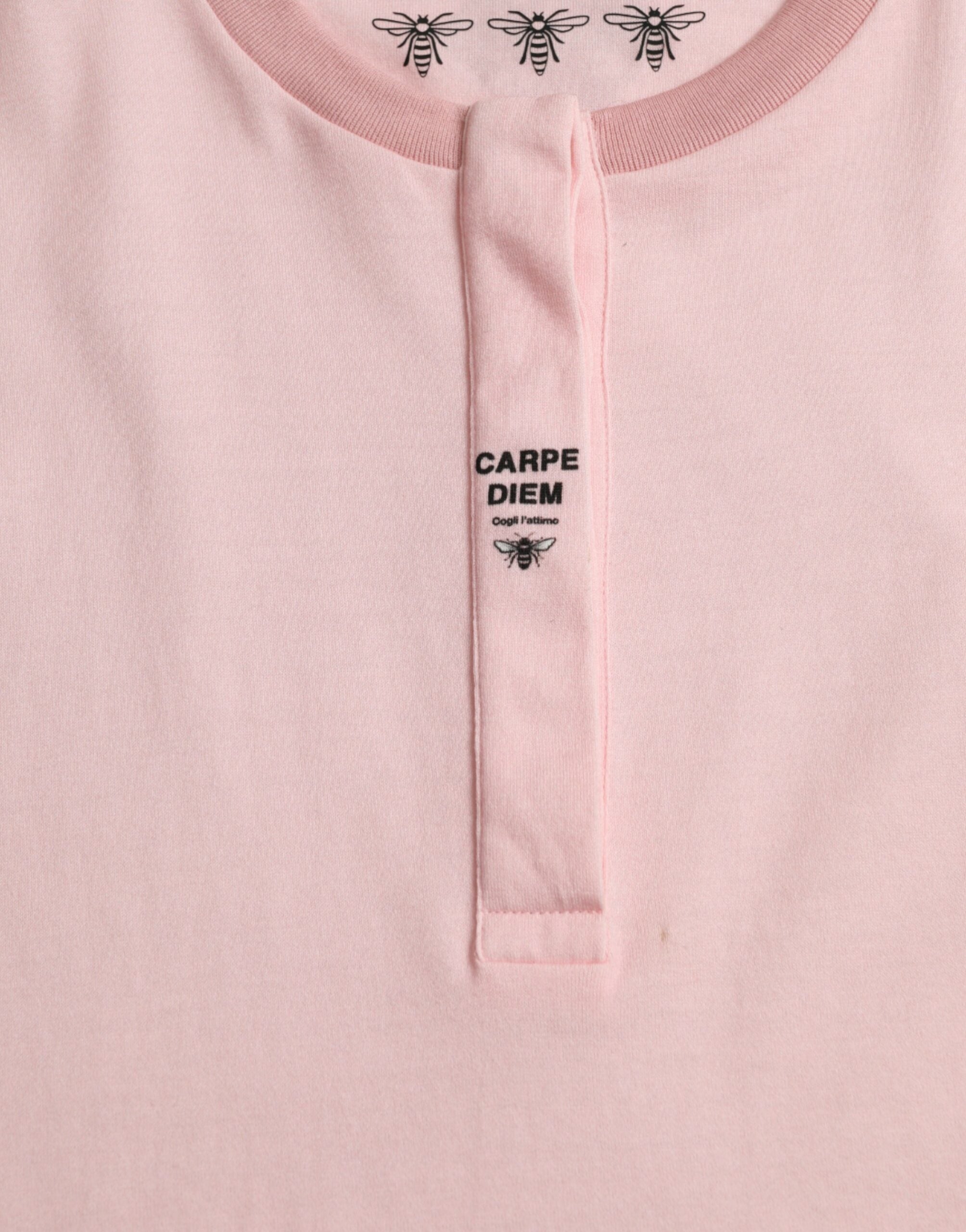 Dolce & Gabbana Pink Floral Print Cotton Short Sleeves T-shirt