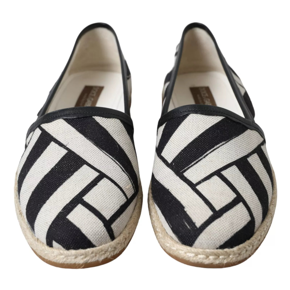 Dolce & Gabbana Elegant Striped Leather Espadrilles, Handcrafted Luxury