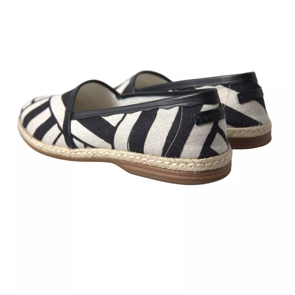 Dolce & Gabbana Elegant Striped Leather Espadrilles - Luxury Redefined