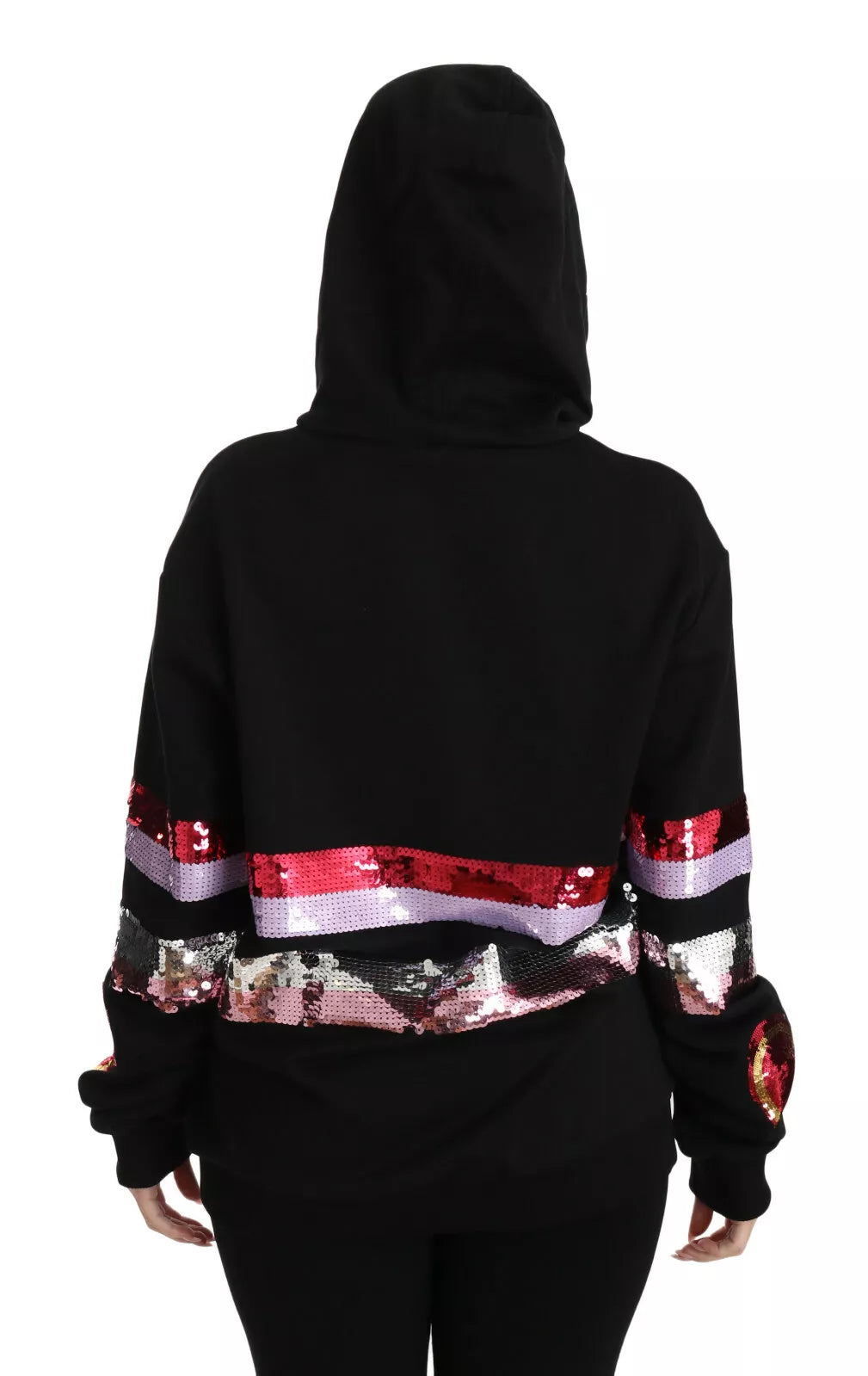 Indulge in the exquisite Dolce & Gabbana DG Sequined Hooded Pullover Sweater, a masterpiece of Italian craftsmanship, blending sensuality and sophistication for the discerning.