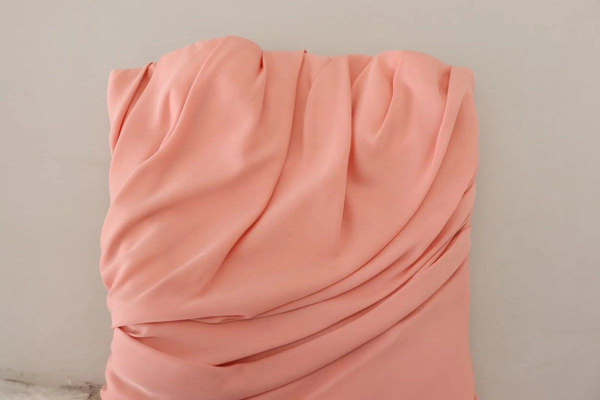 Dolce & Gabbana Pink Silk Strapless Midi Dress for Elegance