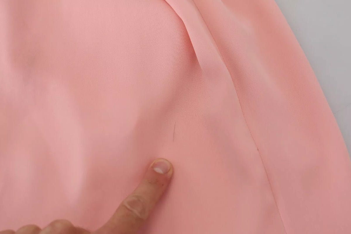 Dolce & Gabbana Pink Silk Strapless Midi Dress - Timeless Elegance