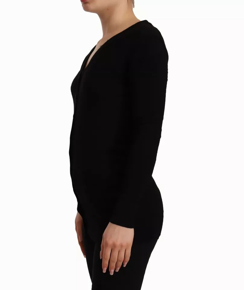 Dolce & Gabbana Black Wool Knit Cardigan - Timeless Luxury