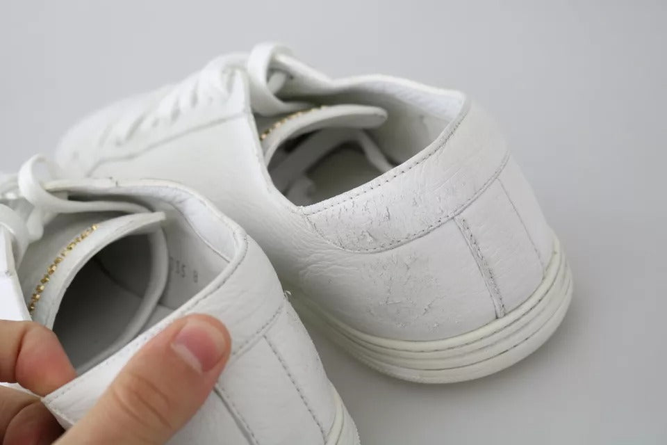 Dolce & Gabbana White Saint Tropez Lace Up Sneakers - Luxury Redefined