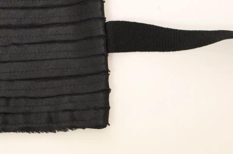 Dolce & Gabbana Black Silk Waist Cummerbund - Timeless Elegance