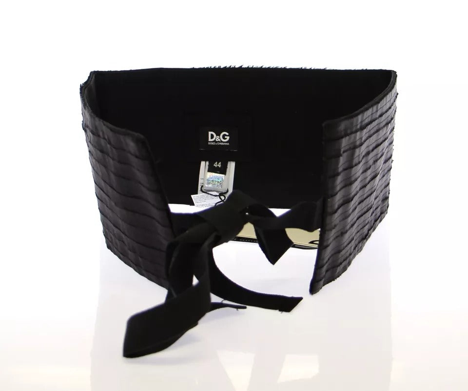 Dolce & Gabbana Black Silk Waist Cummerbund - Timeless Luxury
